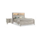 2pc King Bedroom Set | White Wash | Black Wood | Nightst&