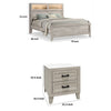 2pc King Bedroom Set | White Wash | Black Wood | Nightst&