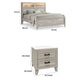 2pc King Bedroom Set | White Wash | Black Wood | Nightst&