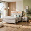 2pc King Bedroom Set | White Wash | Black Wood | Nightst&