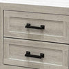 3pc King Bedroom Set, White Wash, Black Wood, 2 Nightstands