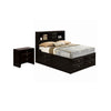 2pc King Bedroom Set, Black, Nickel Wood, Nightstand