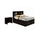 2pc King Bedroom Set, Black, Nickel Wood, Nightstand