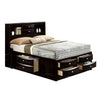 2pc King Bedroom Set, Black, Nickel Wood, Nightstand