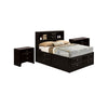 3pc King Bedroom Set, Black, Nickel Wood, 2 Nightstands