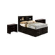 3pc King Bedroom Set, Black, Nickel Wood, 2 Nightstands