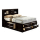 3pc King Bedroom Set, Black, Nickel Wood, 2 Nightstands