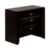 3pc King Bedroom Set, Black, Nickel Wood, 2 Nightstands