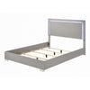 2pc King Bedroom Set | Light Taupe | Chrome Silver | Chrome Wood | Nightst&
