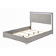 2pc King Bedroom Set | Light Taupe | Chrome Silver | Chrome Wood | Nightst&