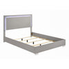 2pc King Bedroom Set | Light Taupe | Chrome Silver | Chrome Wood | Nightst&