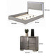 2pc King Bedroom Set | Light Taupe | Chrome Silver | Chrome Wood | Nightst&