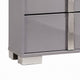 3pc King Bedroom Set, Chrome Silver, Light Taupe, Chrome Wood, 2 Nightstands