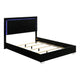 2pc King Bedroom Set | Piano Black | Chrome Silver | Chrome Wood | Nightst&