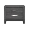 2pc King Bedroom Set | Gray | Black Wood | Nightst&