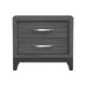 2pc King Bedroom Set | Gray | Black Wood | Nightst&