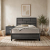 2pc King Bedroom Set | Gray | Black Wood | Nightst&