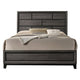 3pc King Bedroom Set, Gray, Black Wood, 2 Nightstands