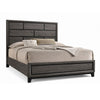 3pc King Bedroom Set, Gray, Black Wood, 2 Nightstands