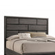 3pc King Bedroom Set, Gray, Black Wood, 2 Nightstands