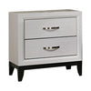 2pc King Bedroom Set | White | Black | Nickel Wood | Nightst&