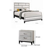 2pc King Bedroom Set | White | Black | Nickel Wood | Nightst&