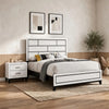 2pc King Bedroom Set | White | Black | Nickel Wood | Nightst&