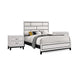 3pc King Bedroom Set, White, Black, Nickel Wood, 2 Nightstands