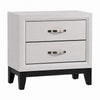3pc King Bedroom Set, White, Black, Nickel Wood, 2 Nightstands