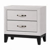 3pc King Bedroom Set, White, Black, Nickel Wood, 2 Nightstands