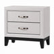 3pc King Bedroom Set, White, Black, Nickel Wood, 2 Nightstands