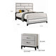 3pc King Bedroom Set, White, Black, Nickel Wood, 2 Nightstands