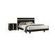 2pc King Bedroom Set, Black, Gold Wood, Nightstand