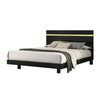 2pc King Bedroom Set, Black, Gold Wood, Nightstand
