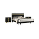 3pc King Bedroom Set, Black, Gold Wood, 2 Nightstands