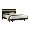 3pc King Bedroom Set, Black, Gold Wood, 2 Nightstands
