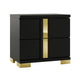 3pc King Bedroom Set, Black, Gold Wood, 2 Nightstands
