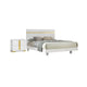 2pc King Bedroom Set, White, Gold Wood, Nightstand