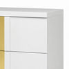2pc King Bedroom Set, White, Gold Wood, Nightstand