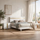2pc King Bedroom Set, White, Gold Wood, Nightstand