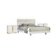 3pc King Bedroom Set, White, Gold Wood, 2 Nightstands