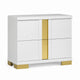 3pc King Bedroom Set, White, Gold Wood, 2 Nightstands