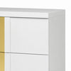 3pc King Bedroom Set, White, Gold Wood, 2 Nightstands