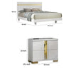 3pc King Bedroom Set, White, Gold Wood, 2 Nightstands