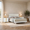 3pc King Bedroom Set, White, Gold Wood, 2 Nightstands