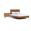2pc King Bedroom Set, Walnut Brown, Nickel Wood, Nightstand