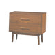 2pc King Bedroom Set, Walnut Brown, Nickel Wood, Nightstand