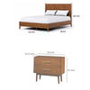 2pc King Bedroom Set, Walnut Brown, Nickel Wood, Nightstand