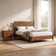 2pc King Bedroom Set, Walnut Brown, Nickel Wood, Nightstand