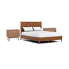 3pc King Bedroom Set, Walnut Brown, Nickel Wood, 2 Nightstands